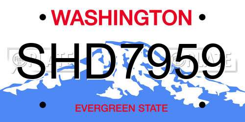 SHD7959 Washington License Plate