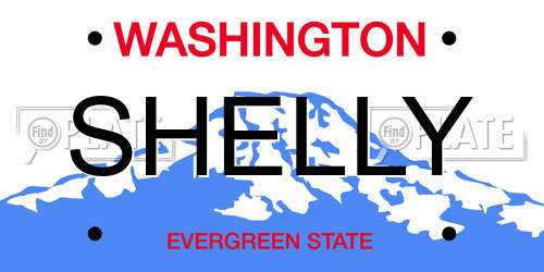 SHELLY Washington License Plate