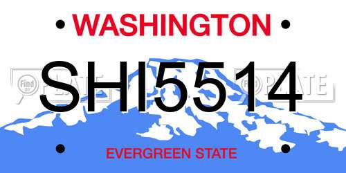 SHI5514 Washington License Plate