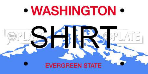 SHIRT Washington License Plate