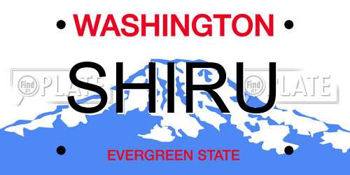 SHIRU Washington License Plate