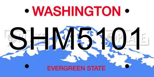 SHM5101 Washington License Plate