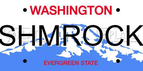 SHMROCK Washington License Plate