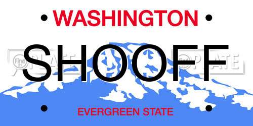 SHOOFF Washington License Plate