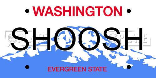 SHOOSH Washington License Plate