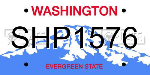 SHP1576 Washington License Plate