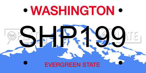 SHP199 Washington License Plate
