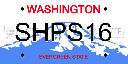SHPS16 Washington License Plate
