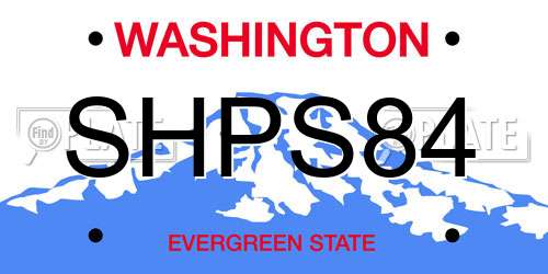 SHPS84 Washington License Plate