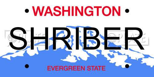 SHRIBER Washington License Plate