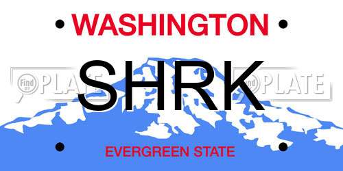 SHRK Washington License Plate