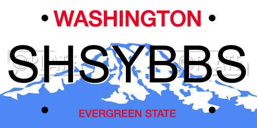 SHSYBBS Washington License Plate