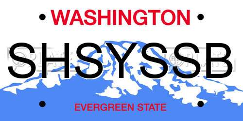 SHSYSSB Washington License Plate