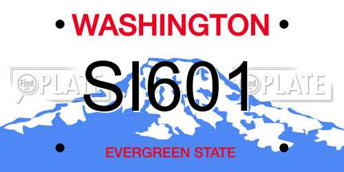 SI601 Washington License Plate