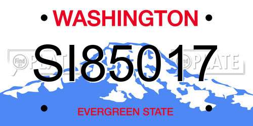 SI85017 Washington License Plate