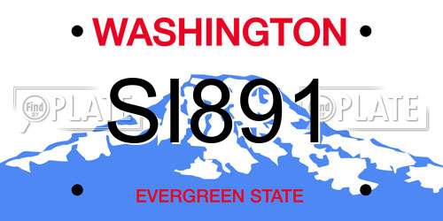 SI891 Washington License Plate