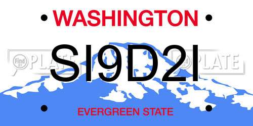 SI9D2I Washington License Plate