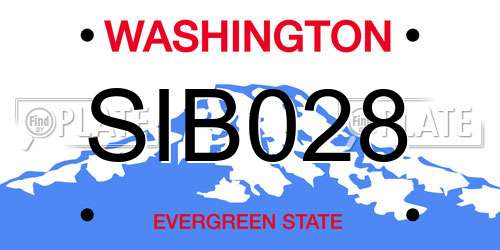 SIB028 Washington License Plate