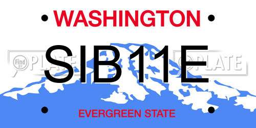 SIB11E Washington License Plate