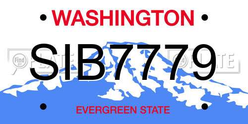 SIB7779 Washington License Plate