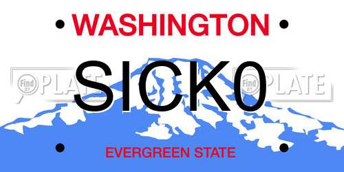 SICK0 Washington License Plate