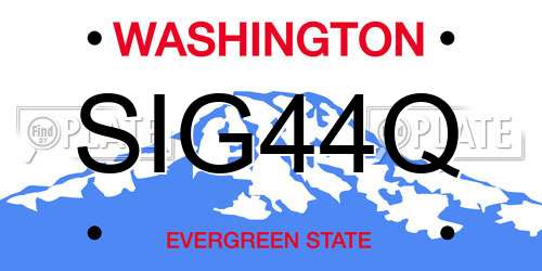 SIG44Q Washington License Plate