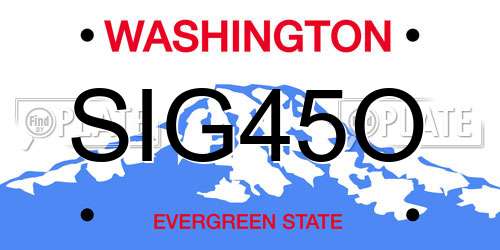 SIG45O Washington License Plate