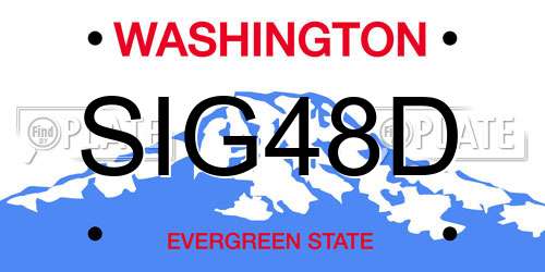 SIG48D Washington License Plate