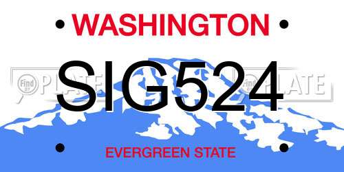 SIG524 Washington License Plate