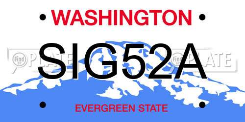 SIG52A Washington License Plate