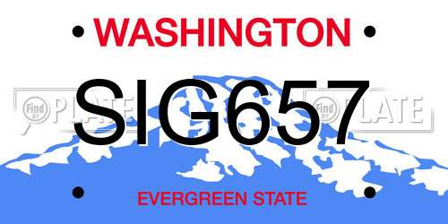 SIG657 Washington License Plate
