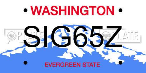 SIG65Z Washington License Plate