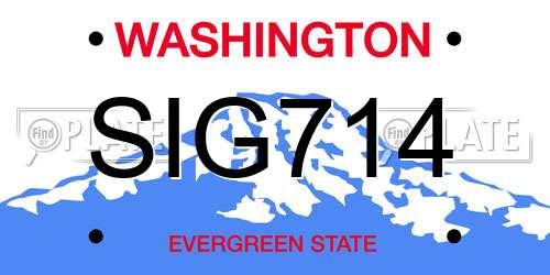 SIG714 Washington License Plate