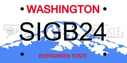 SIGB24 Washington License Plate