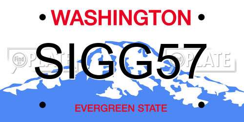 SIGG57 Washington License Plate
