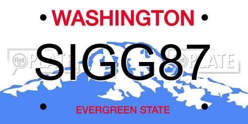 SIGG87 Washington License Plate