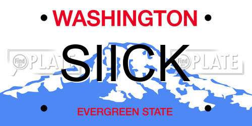 SIICK Washington License Plate