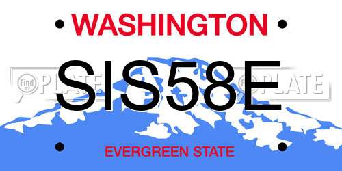 SIS58E Washington License Plate