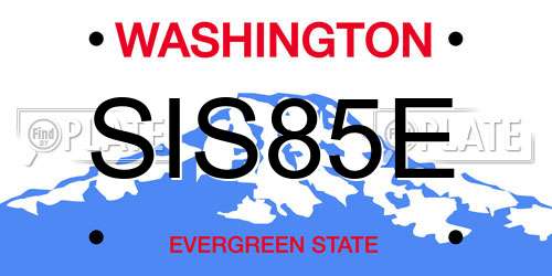 SIS85E Washington License Plate