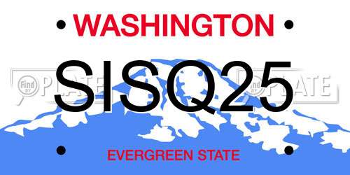 SISQ25 Washington License Plate