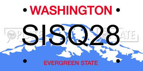 SISQ28 Washington License Plate