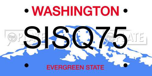 SISQ75 Washington License Plate