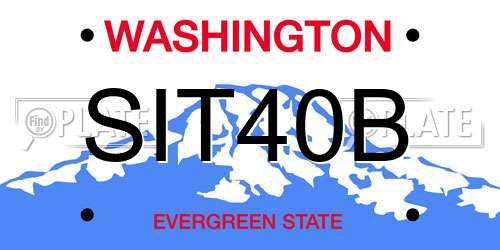 SIT40B Washington License Plate