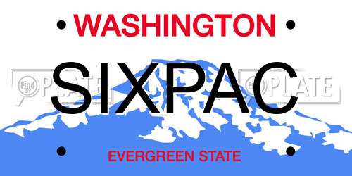 SIXPAC Washington License Plate