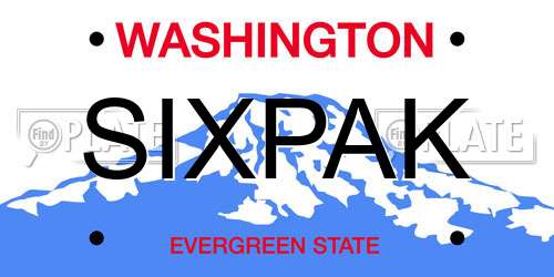 SIXPAK Washington License Plate
