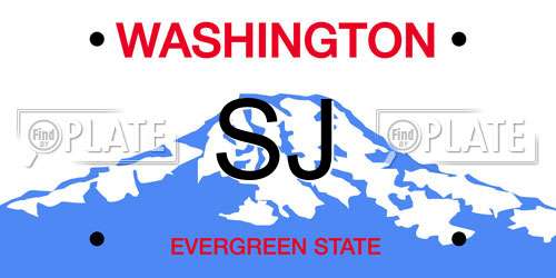 SJ Washington License Plate