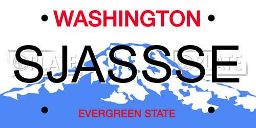 SJASSSE Washington License Plate