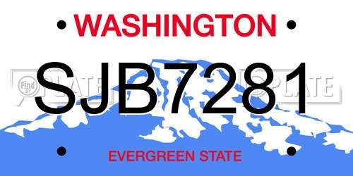 SJB7281 Washington License Plate
