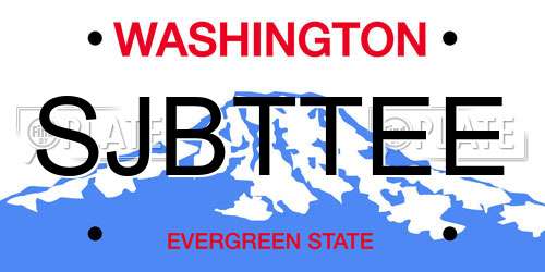 SJBTTEE Washington License Plate