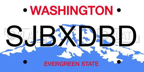 SJBXDBD Washington License Plate